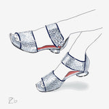 Cleopatra - Silver/navy