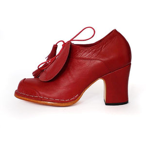 Preston Zly handmade leather footwear babi circle australia melbourne designer stitched leather sole medium heel red leather