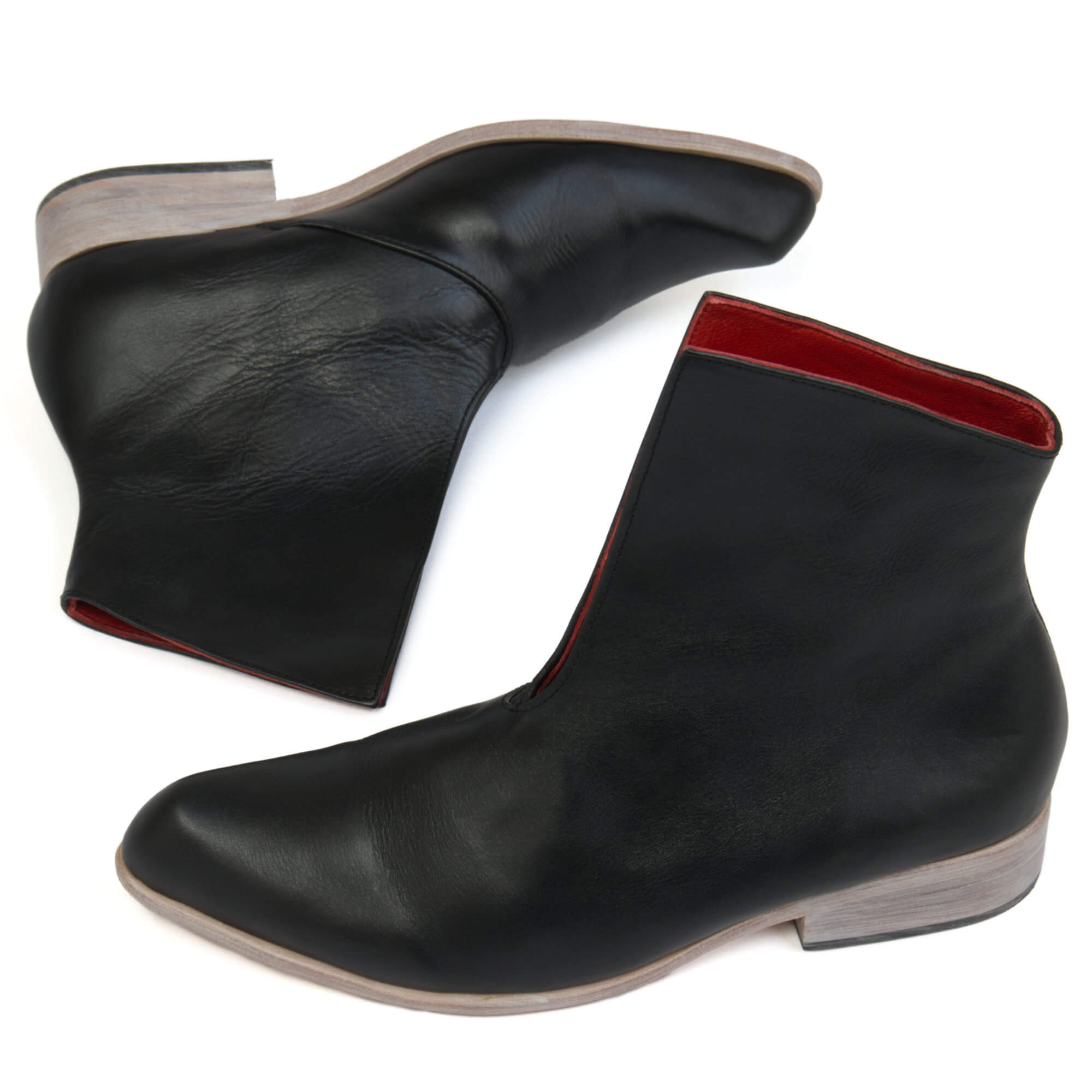 Flat black booties shop