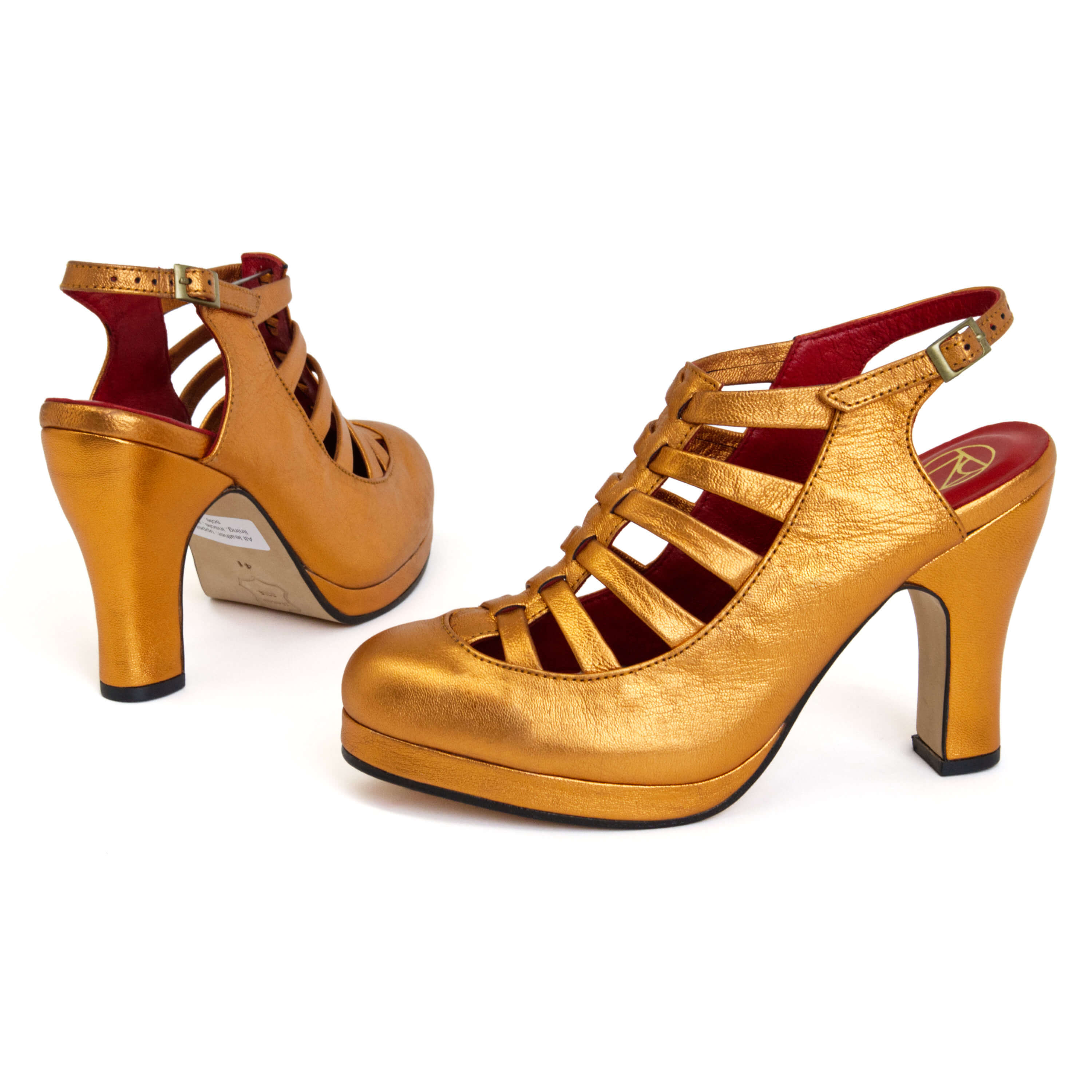 Orange Leather Comfortable Heel Preston Zly Mary Jane Sandals Shoes