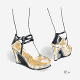 Lady Jane - Gold distressed & antiqued/black