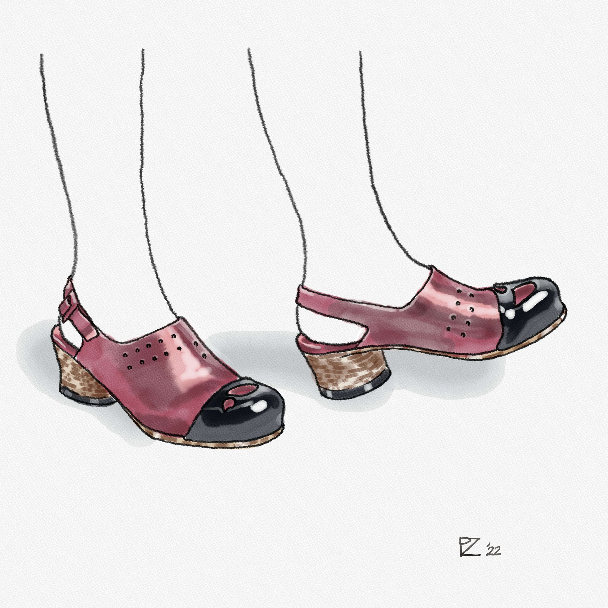 Hepburn Clog - Rust/Black Toe